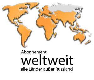 Alle Laender ausser Russland auf Weltkarte