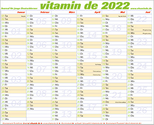 Kalender 2022 vitaminde mini